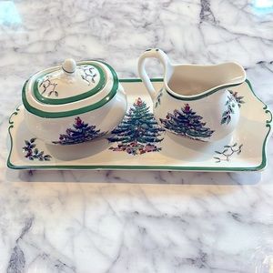Spode Cream & Sugar Tray Set